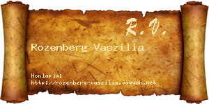 Rozenberg Vaszilia névjegykártya